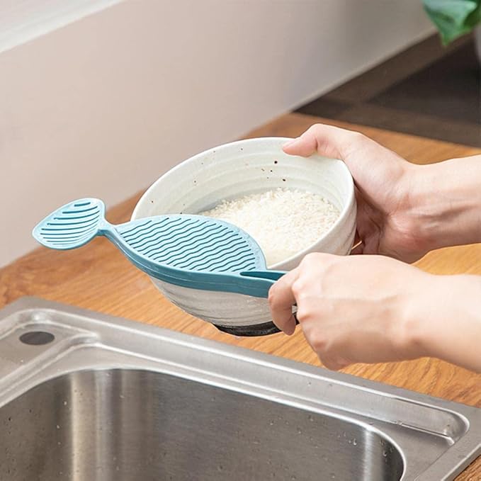 2 Pack Stirring Rice Washer Kitchen Gadgets Utensils Rice Drainer Washing Water Filter Baffle Tool Food Strainers for Sushi Making Grapes Beans Vegetables Fruits Blueberry