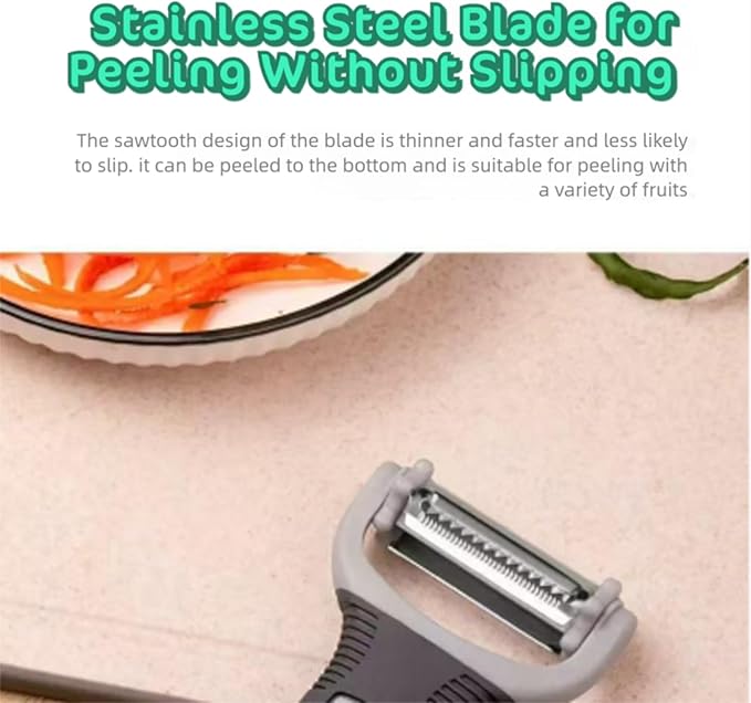 3 in 1 Vegetable Peelers for Kitchen, Adjustable Blade Switching Function, Carrots, Apples, Cucumbers, Julienne, Slicer, Sharp Stainless Steel, Non-Slip Handle