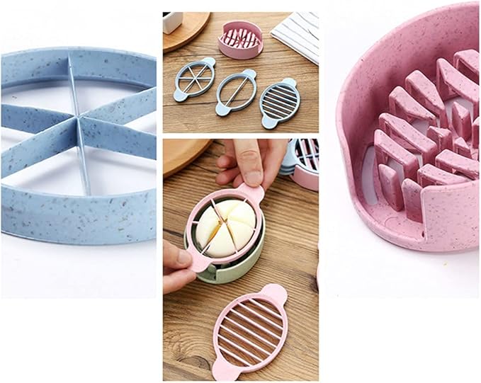 Egg Slicer Set with 3 Cutters Cut Boiled Eggs Into Thin Slices Easy Manual Egg Slicing - No Power No Noise - Great for Sandwiches with Slicer Stand Green