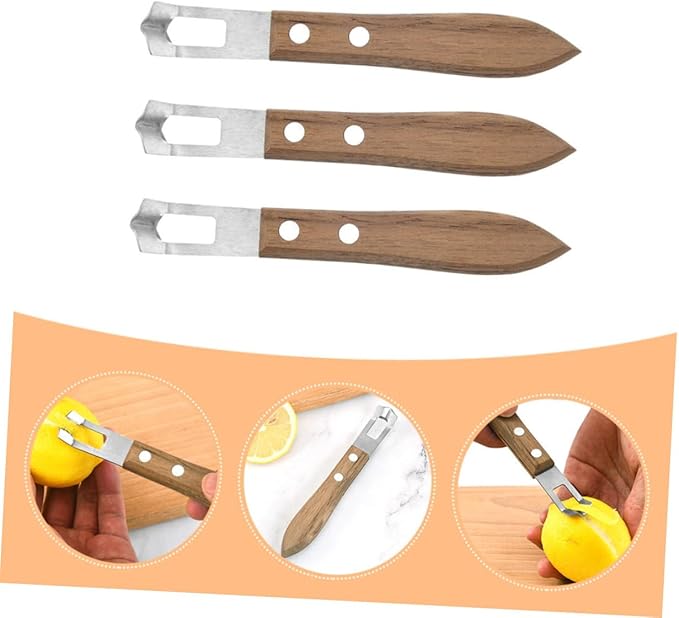 3pcs Multi-purpose Lemon Grater Cheese Grater Citrus Peeler Stainless Steel Easy to Clean