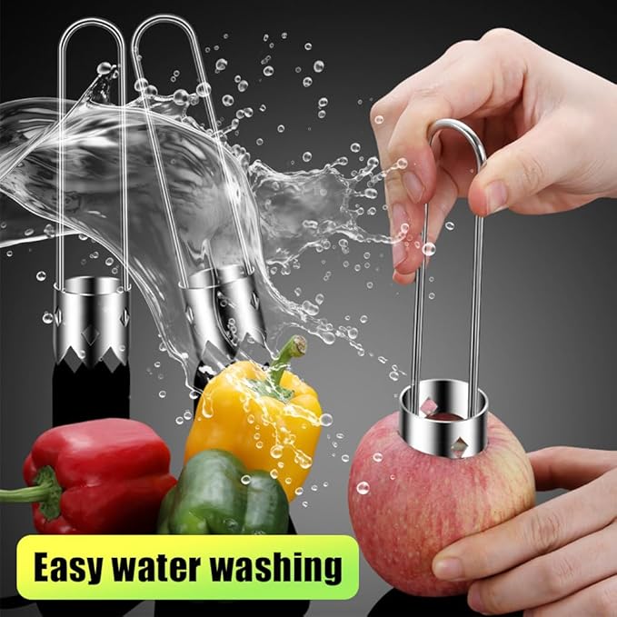 Red Bell Pepper Seed Corer, 2026 Upgraded Reusable Washable Stainless Steel Fruite Cutter Pepper Seed Remover Tool,Tool for Vegetables Fruit Corer Kitchen Gadget (3pc)
