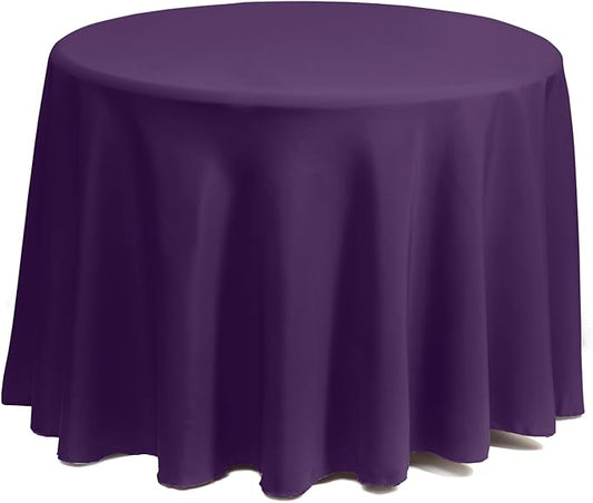 Gee Di Moda Round Tablecloth - 90 Inch Purple Round Table Cloth for 30 to 60 Inch Round Tables - Heavy Duty Washable Fabric - for Buffet Table, Holiday Party, Dinner, Wedding & Baby Shower