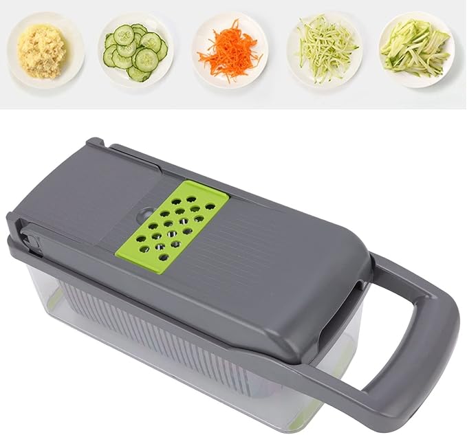 Multifunctional Vegetable Chopper, Food with Mandoline, Egg White Separator, Garlic Grinder for Potato Carrot Onion