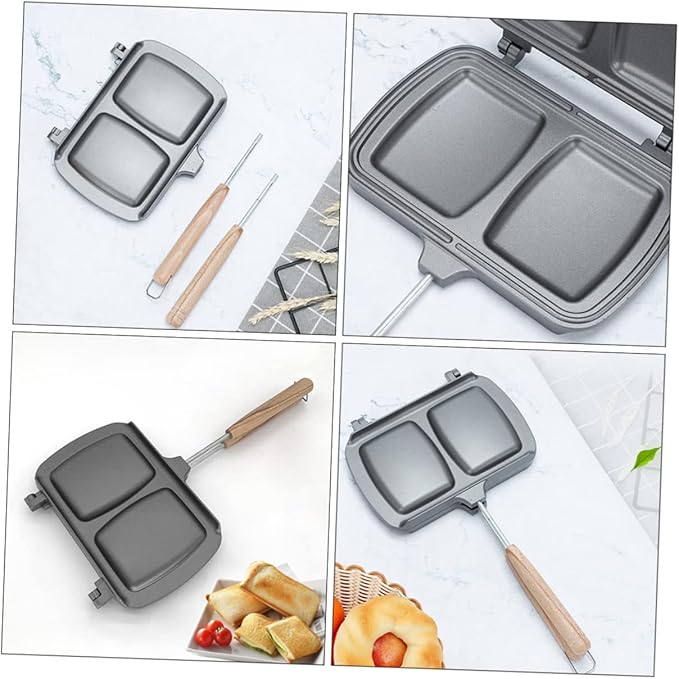 Sandwich Frying Pan Double-sided Non-stick Stovetop Press Sandwich Maker Home Cookware