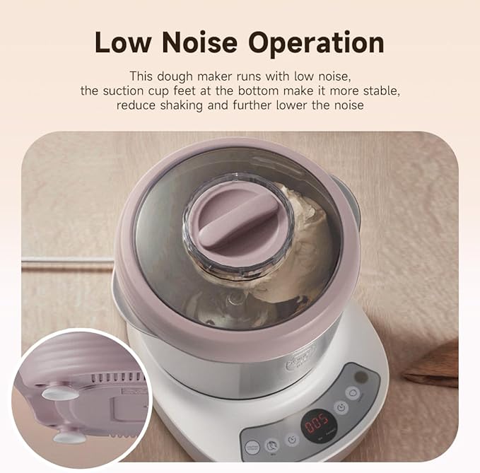 Bear 3.7-Quart Electric Dough Maker with Fermentation Function, Crafted with 304 Stainless Steel for Pizza & Bread Dough, HMJ - A35M1