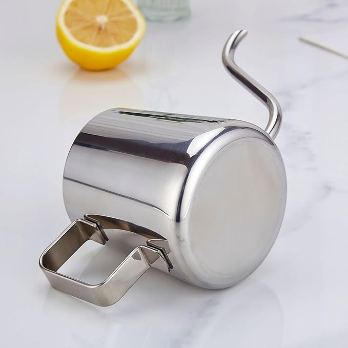 Pour Over Coffee Kettle, Gooseneck Kettle, 304 Stainless Steel, 350ML, for Camping, Outdoor, and Travel Use, Durable, Compact Design with Gooseneck Spout for Precision Brewing