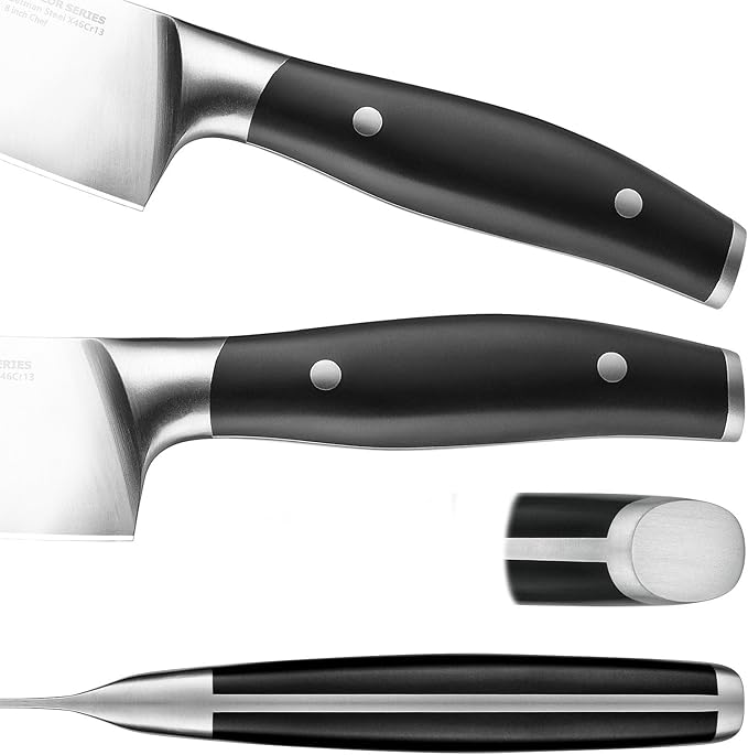 Klaus Meyer Arcelor 14 Piece Exclusive German Steel Non-Slip Handles Knife Set with Solid Wood Block …