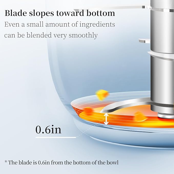 Plodon Baby Food Maker Mini Cute and Small Food Processor Puree Blender Grinder Chopper with 2 Glass Bowls(0.6L+0.3L) 8 Blades Electric (Without Battery) -2 Bowls