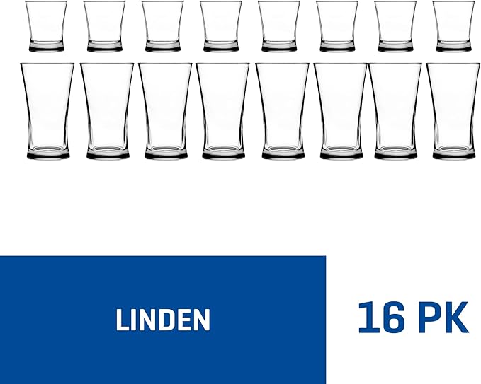 Anchor Hocking Linden Drinking Glasses (16-Pieces, dishwasher safe)