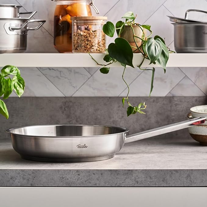 Fissler Original-Profi Collection Stainless Steel11 Inch Frying Pan — Made in Germany, Novogrill® Searing Surface, Induction Ready, Oven Safe