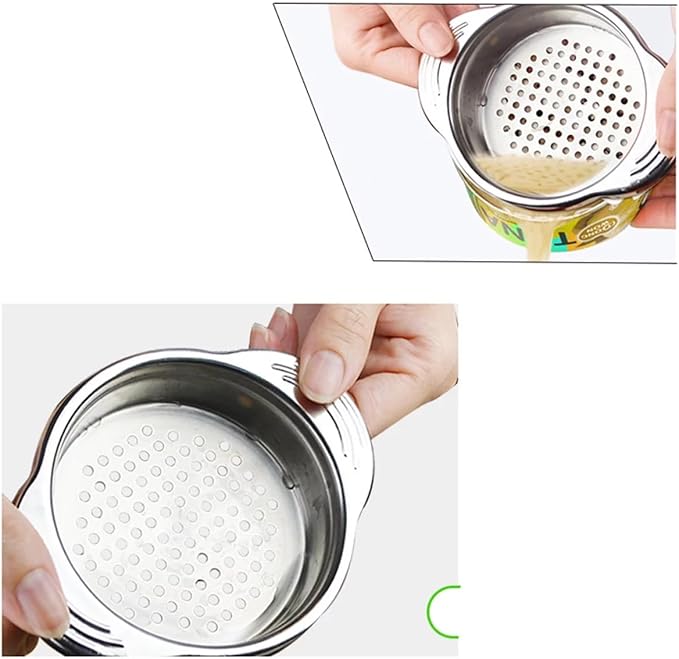 Silver Stainless Steel Food Can Strainer Sieve Metal Tuna Press Filter Canning Lid Colander Oil Drainer Kitchen Tools for Beans Vegetables