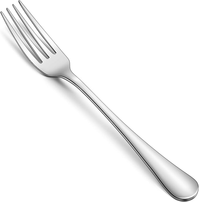 HIWARE 24-Piece Forks Silverware Set, Food-Grade Stainless Steel Dinner Forks Set, Dishwasher Safe, 8 Inches