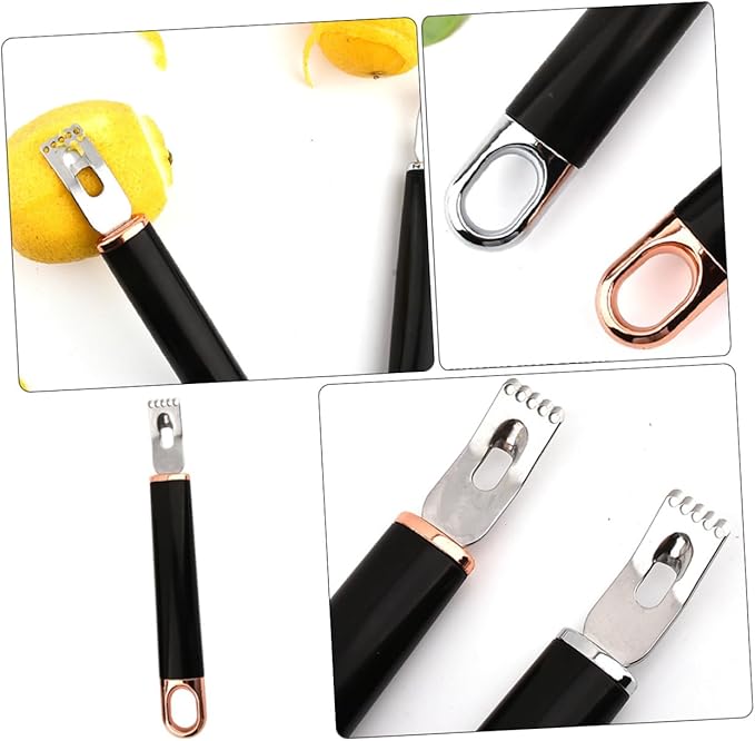 OUNONA Stainless Steel Lemon Grater for Citrus Fruits Portable Kitchen Tool for Home Use for Grating Lemons and Oranges Easy to Clean for Cooking and Baking Random Color