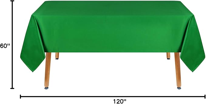 Obstal 210GSM Rectangle Green Table Cloth, Christmas Decorations Waterproof Tablecloth, Table Cover Protector for Holiday Party Use (Green,60 x 120 Inch)