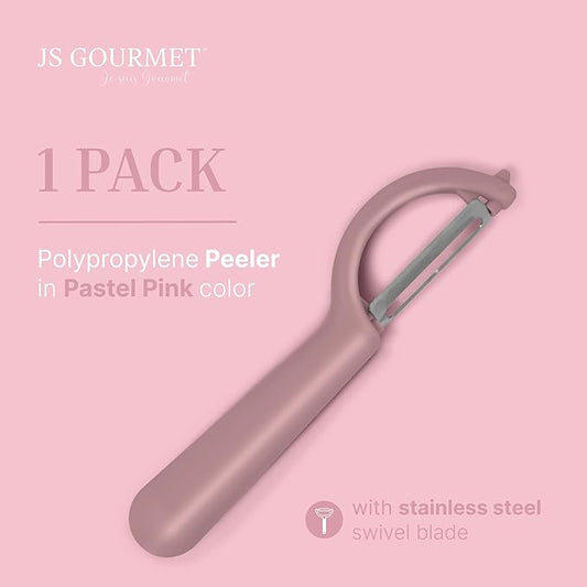Swivel Vegetable Peeler with Built-in Eye Remover – Stainless Steel Blade with Comfortable Handle, Fruit and Vegetable Slicer, Potato and Carrot Cutter – Kitchen Tools & Accessories – Pastel Pink