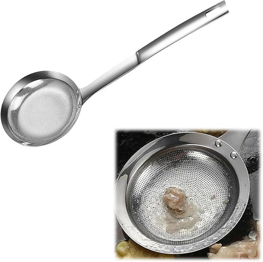 Fine Mesh Stainless Steel Colander, 2024 Upgrade Spoon Extra Fine Mesh Strainer with Handle,Sieve Fine Mesh Colander Spoon Strainer Oil Filter Food Strainer Kitchen Gadget (Small)