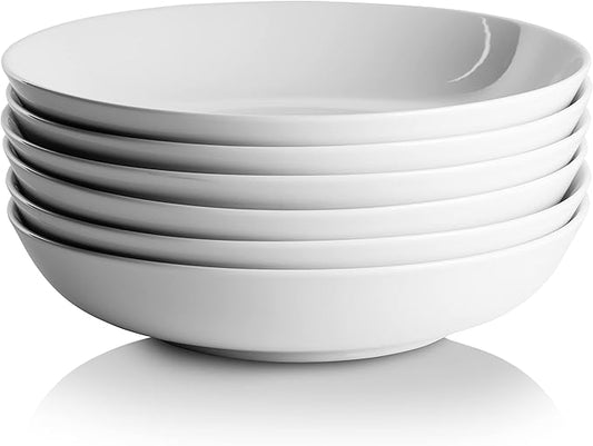 10 Strawberry Street Simply White 36 Oz Pasta/Dinner Bowl, Set of 6
