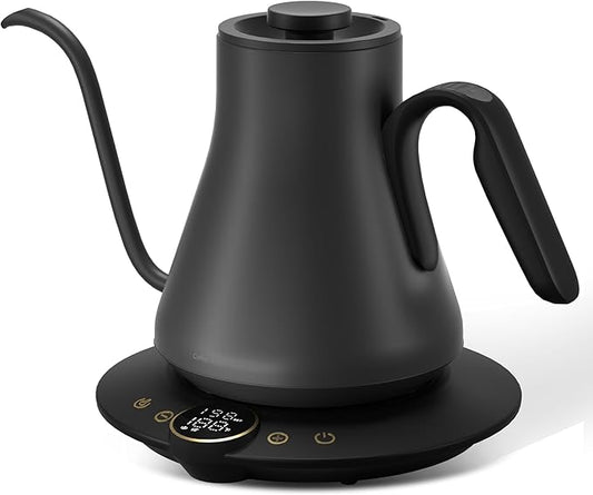 Cocinare FLOW B9 Gooseneck Electric Kettle, Precise Temperature Control for Pour-Over Coffee & Tea Brewing, Stainless Steel Interior, Rapid Heating for Boiling Water 0.9L (Matte Black)