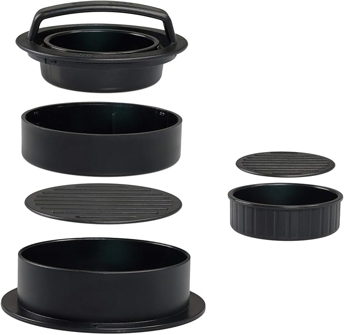 Stuffed Burger Press Kit, 3 in 1 Heavy Duty Non-Stick Patty Molds, Easily Make the Perfect Burger, Stuffed Burger or Sliders