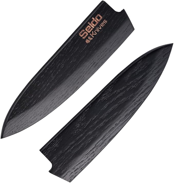 Seido Knives Saya Sheath for 8" Chef Knife - Walnut Carbon Material, Razor-Sharp Edge Chef Knife Cover