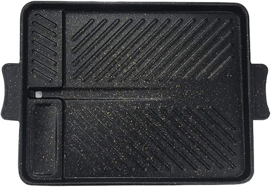 CHYIR Korean-Style Non-Stick Smokeless Rectangular Grill Pan Baking Tray Barbecue Plate for Indoor Outdoor BBQ