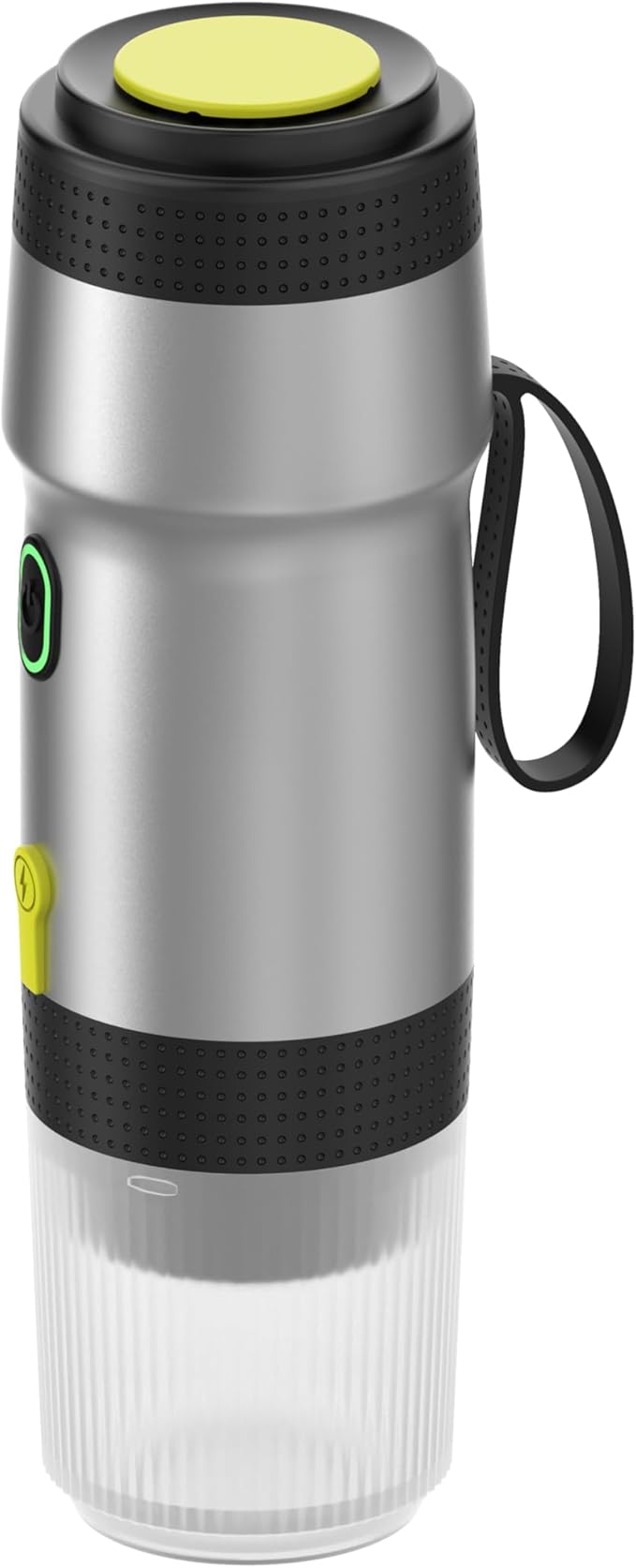 Chefnificent Portable Espresso Maker, 20 Bar Pressure Small Coffee Machine, Rechargeable Battery Operated Mini Coffee Maker for Pods or Grounds, Includes Car Charger, for Hot & Iced Coffee (Silver)