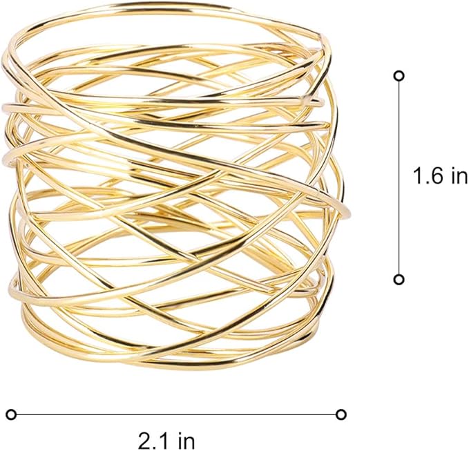 Accmor Napkin Rings, Metal Gold Round Napkin Rings Buckles for Table Decorations, Wedding, Dinner, Party, Set of 6
