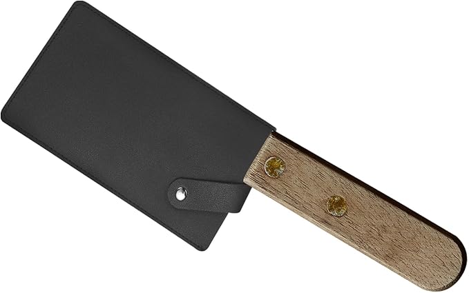 PATIKIL PU Leather Knife Meat Cleaver Sheath, Waterproof Chef Knife Guards Wide Knife Protector Cleaver Cover for Home Kitchen, Black