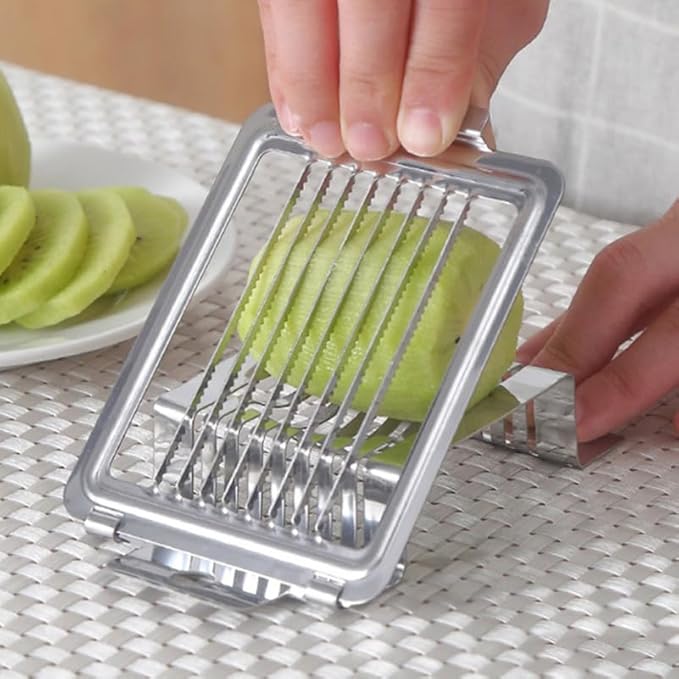 VOSAREA Stainless Steel Egg Slicer Kitchen Slicer Tool for Slicing Eggs and Cheese 5.7X3.54 Inches
