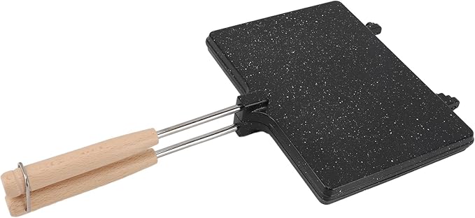 Yosoo Health Gear Sandwich Maker, Double Sided Press with Handle, Stovetop Grill Pan for Breakfast, Hot Dog Toaster, Grilled Cheese and Pancake Maker, Camping Home Kitchen, Flip Design,