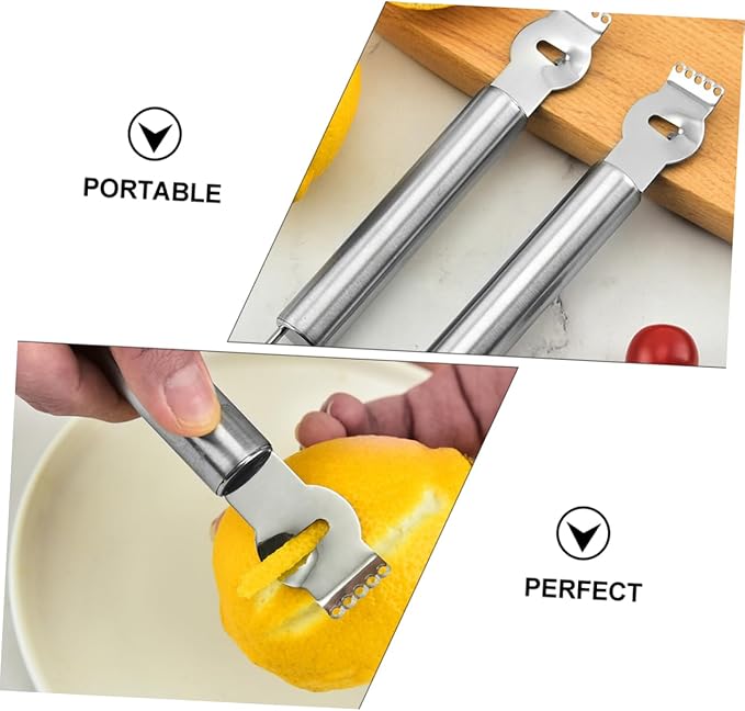 Cabilock 3pcs Stainless Steel Lemon Slicer and Grater Multi-purpose Kitchen Tool for Fruits Cheese and Vegetables Lightweight and Easy to Clean Kitchen Accessory