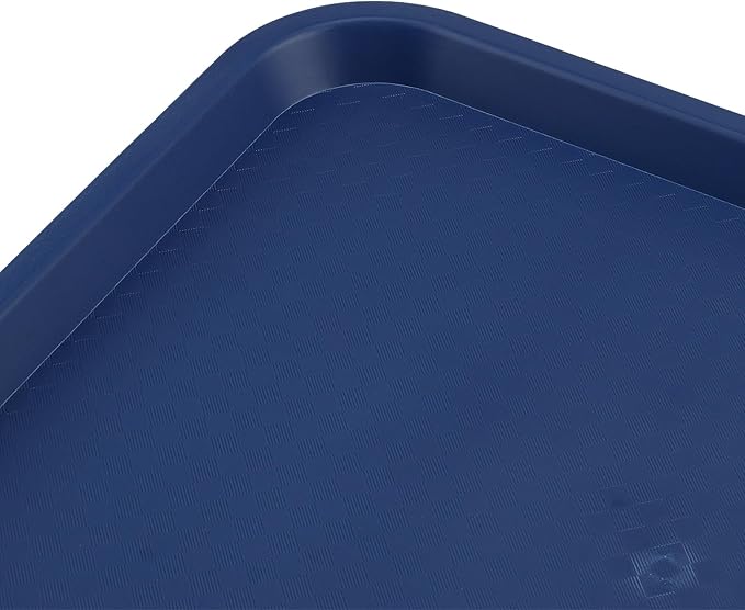 ZOENHOU 14 Pack 14 x 10 Inch Plastic Fast Food Tray, Rectangular Cafeteria Trays Serving Tray Bulk, Lunch Trays for Serving Home Restaurant Dinning Room Organization, Blue