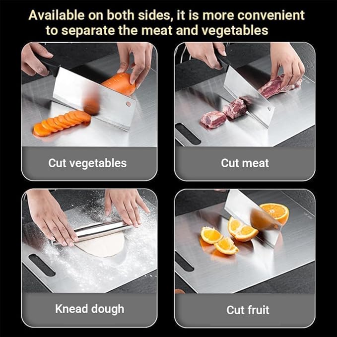 Upgrade Titanium Cutting Board - New Upgrade 100% Pure Titanium Cutting Boards for Kitchen Double Sided Non Toxic Titanware Cutting Board,Hygiene Durable Dishwasher Safe Chopping Board (14"L x 10"W)
