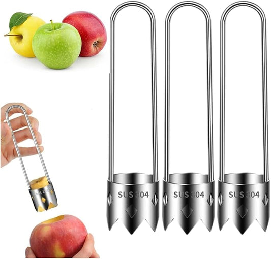 Red Bell Pepper Corer Seed Remover Tool, 2026 Upgraded Multifunctional Stainless Steel Pepper, Pineapple, Pear, Apple Corer Tool - Ergonomic Handle, Vegetables and Fruit Kitchen Utensils (3pcs)