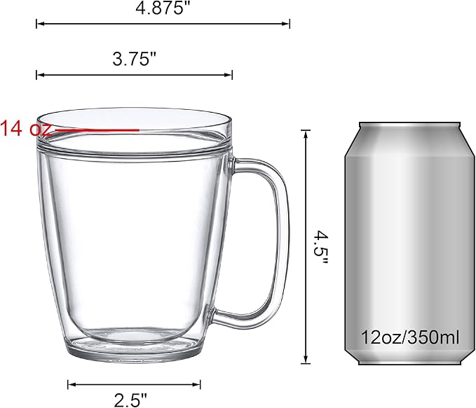 Amazing Abby - Yukon - 14-Ounce Insulated Tumblers (Set of 4), Double-Wall Reusable Cups, BPA-Free, Shatter-Proof, Dishwasher-Safe