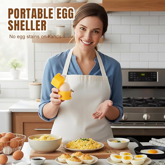 Egg Shell Opener, 2026 New Egg Cutter Egg Cracker Tool Multifunctional Egg Cutter Multipack, Upgrade Egg Peeler Separator for Raw Eggs Cracker Tool Cutter Kitchen Gadgets (1, Orange)