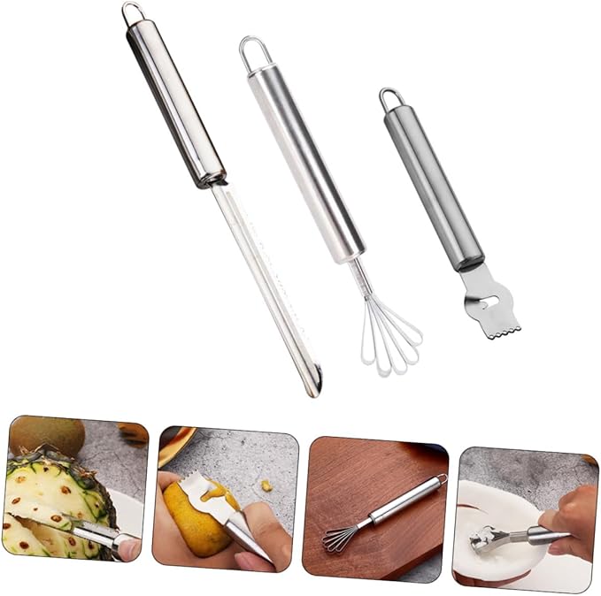 Unomor 3pcs Stainless Steel Lemon Zester Fruit Grater Multifunctional Kitchen Gadget for Cheese Lemons Citrus Peeling for Bars Home Restaurants