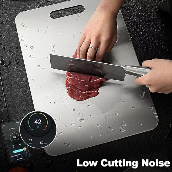 Katuchef Titanium Cutting Board 2025 New Upgrade Pure Titanium Cutting Boards for Kitchen Double Sided Cutting Boards Non Toxic,Hygiene Durable Chopping Board Suitable for Dishwasher Safe(1 * 2)