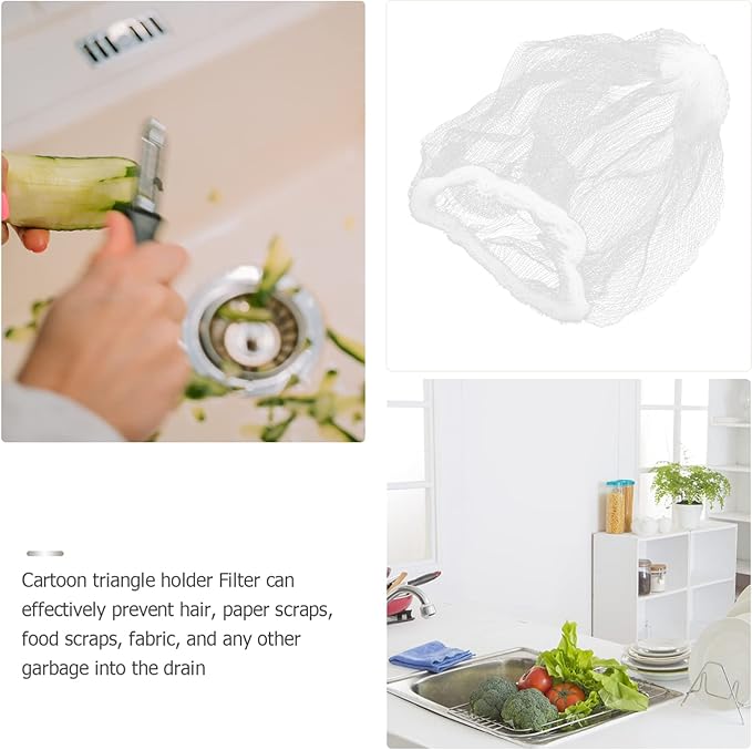 DOITOOL Kitchen Sink Strainer Mesh Bag 200Pcs Disposable Fine Mesh Filter Nets Elastic Sink Strainer Bags for Food Drain Protection and Sanitary Filter