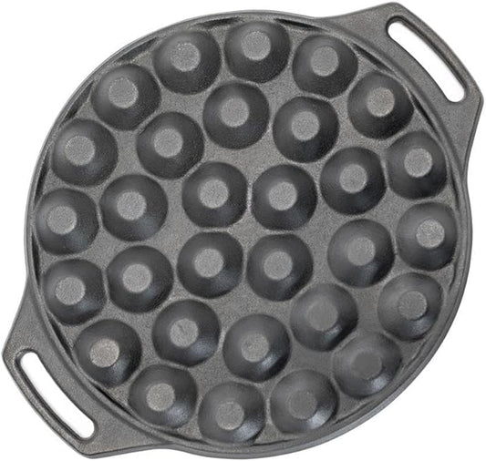 Petromax Cast Iron Poffertjes Pan for Hygge Kitchen or Camping, Ebelskivers/Aebleskivers Griddle Cookware Conducts Heat Evenly