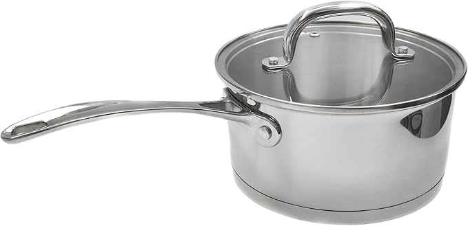 MAGGOPAN Stainless Steel Saucepans Impact Bonded Right Angles SS Saucepan 3.3QT 20cm