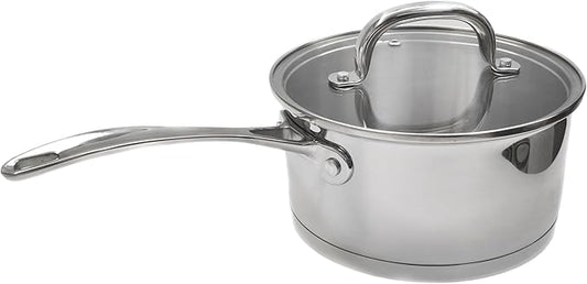 MAGGOPAN Stainless Steel Saucepans Impact Bonded Right Angles SS Saucepan 3.3QT 20cm