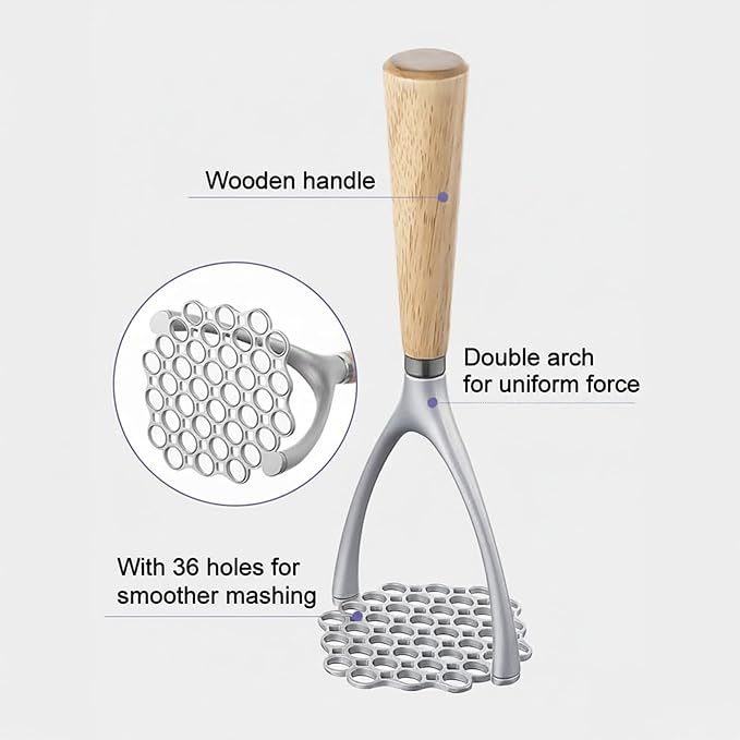 Potato Masher Manual Potato Press for Kitchen Tool,Mashed Potato Masher Kitchen Tool & Food Masher Potato Smasher Perfect for Bean, Vegetable, Fruits, Avocado, Meat