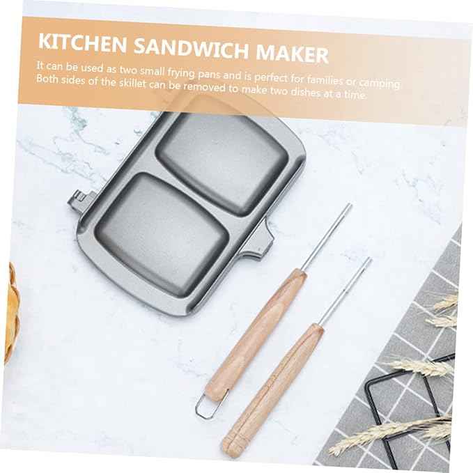 Sandwich Frying Pan Double-sided Non-stick Stovetop Press Sandwich Maker Home Cookware