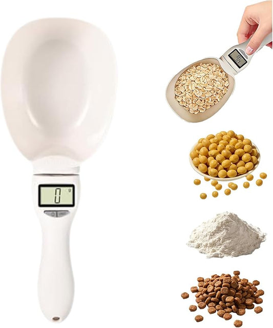 Electronic Digital Measuring Spoon, Food Digital Measuring Scoop Scale 800g / 0.1g High Precision with LCD Screen, Electronic Adjustable Measuring Spoon Cup for Kitchen Baking and Cat Dog Food (1 Pcs)