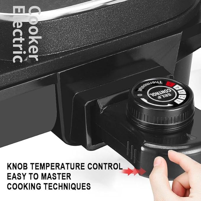 Electric 2 in 1 Grill with Shabu Shabu Hot Pot. Multifunctional Indoor Teppanyaki Korean BBQ Capacity for 2-10 People