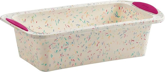 Trudeau 05118555 Structure Loaf Pan Silicone Bakeware, Medium, Confetti White