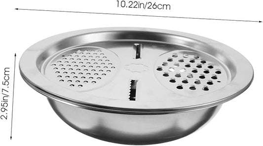 1Pc Stainless Steel Multi Purpose Grater Draining Tool for Vegetables Portable Slicing Washing Kitchen for Home Use