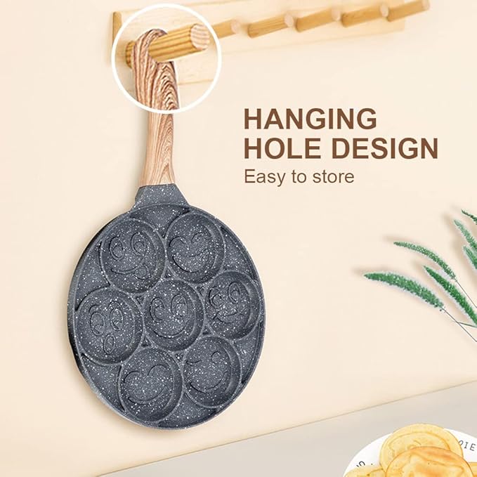 Pancake Pan Nonstick - 10 Inch Pancake Maker Pan With 7-Cup Mold Blini Pan Silver Dollar Pancake Pan Breakfast Griddle,100% PFOA Free