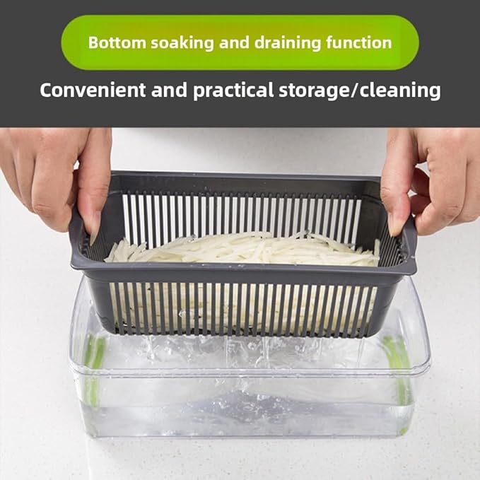 16-in-1 Vegetable Chopper Pro - Stainless Steel, BPA-Free | Mandoline Slicer & Dicer Set with Drain Basket, Compact 13" Storage, Safe for Kids
